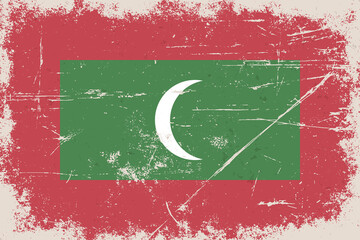 Wall Mural - Vintage flag of Republic of Maldives