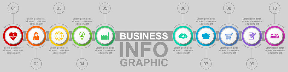 Poster - Business infographic vector template with 10 opiions