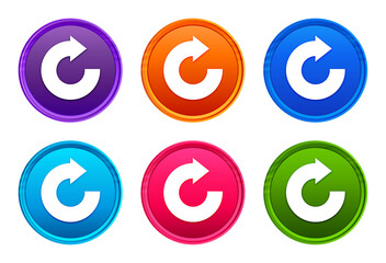 Wall Mural - Reply arrow icon luxury bright round button set 6 color vector