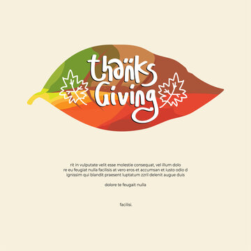 Happy thanksgiving day background with lettering and illustrations.