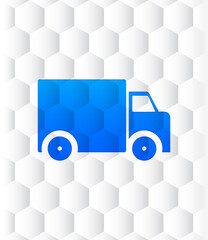 Wall Mural - Delivery truck icon hexagon seamless pattern abstract white background