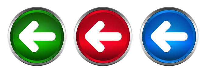 Wall Mural - Back arrow icon supreme round button set design illustration