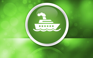 Wall Mural - Cruise ship icon premium glossy button isolated on abstract shiny green background