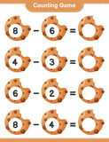 Fototapeta Pokój dzieciecy - Counting game, count the number of Cookies and write the result. Educational children game, printable worksheet, vector illustration