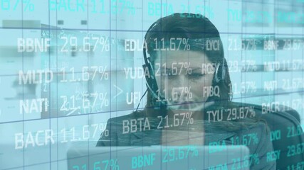 Poster - Animation of data processing on grid over female call centre worker