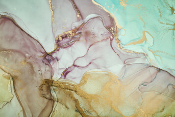  Fluid Art . Modern аbstract colorful background, wallpaper. Mixing acrylic paints. Marble texture. Alcohol ink colors translucent