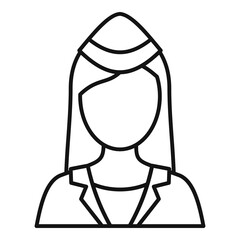 Poster - Airplane stewardess icon. Outline airplane stewardess vector icon for web design isolated on white background