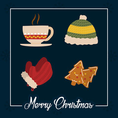 Wall Mural - merry christmas icon set, handrawn style