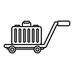 Poster - travel bag cart icon. outline travel bag cart vector icon for web design isolated on white backgroun