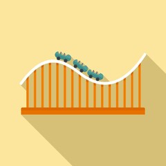 Wall Mural - Speed roller coaster icon. Flat illustration of speed roller coaster vector icon for web design