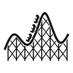 Roller coaster entertainment icon. Simple illustration of roller coaster entertainment vector icon for web design isolated on white background