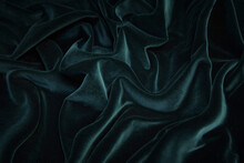 Texture, Background, Pattern. Texture Of Green Velvet Fabric. Beautiful Emerald Green Soft Velvet Fabric.