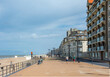 
apartment buildings and boulevard on the belgian north sea coast