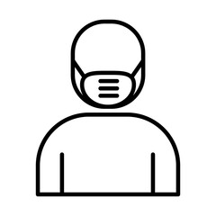 Poster - avatar wearing medical mask line style icon