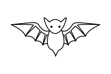 Poster - halloween bat flying line style icon