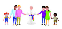 Pope Holding Hands With LGBT Families