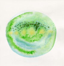 Green Circle Abstract Art
