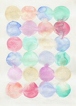 Pastel Colors Set Of Circles On White Paper