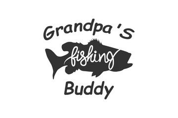 Wall Mural - fishing buddy svg, fishing svg, funny kids svg, daddy svg, onesie svg, svg for cricut, toddler svg, daddy's fishing, fishing family
