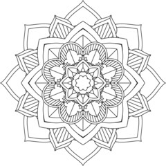 Easy Mandala coloring book simple and basic for beginners, seniors and children. Set of Mehndi flower pattern for Henna drawing and tattoo. Decoration in ethnic oriental, Indian style.