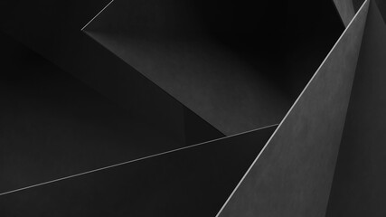 Wall Mural - abstract gray geometric shapes of triangles. concrete background. 3d rendering