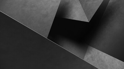 Wall Mural - abstract gray geometric shapes of triangles. concrete background. 3d rendering