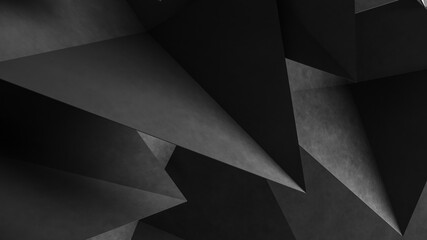Wall Mural - abstract gray geometric shapes of triangles. concrete background. 3d rendering