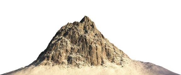 Fototapete - Snowy mountains Isolate on white background 3d illustration