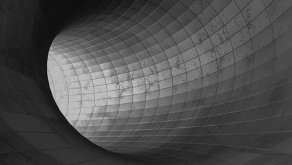 Wall Mural - abstract modern architecture. gray concrete background. geometric tunnel. 3d rendering.