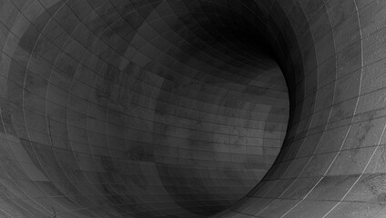 Wall Mural - abstract modern architecture. gray concrete background. geometric tunnel. 3d rendering.