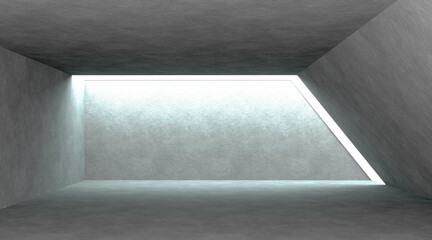 Wall Mural - abstract modern architecture. gray concrete background. geometric tunnel. empty dark abstract concre