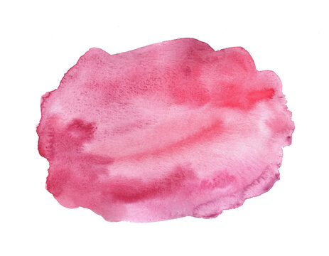 Burgundy painted with watercolors isolated on a white background. Watercolor background maroon