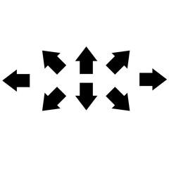 Aufkleber - set arrow icon on white background. black arrow sign. flat style.
