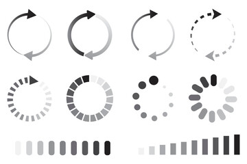 Poster - Vector set of bar and progress icons. Boot logo. Buffering symbol. Stock image. EPS 10.