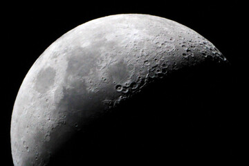 Wall Mural - waxing crescent / the moon is a gravity rounded astronomical body orbiting earth and is the planet's