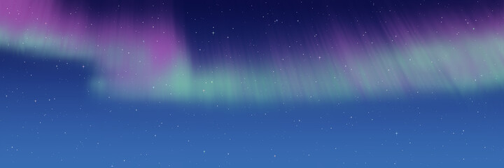 Wall Mural - polar lights, starry sky. northern landscapes. vector illustration, eps10