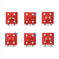 Sticker - Cartoon character of red dice with sleepy expression