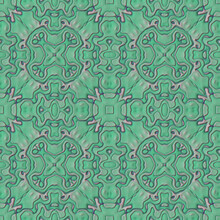 Elegant Green Flower Ornaments Seamless Pattern, 3D Illustration Wallpaper	