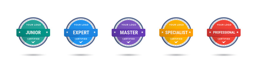 Poster - certified badge logo design for company training badge. certificates to determine based on criteria.