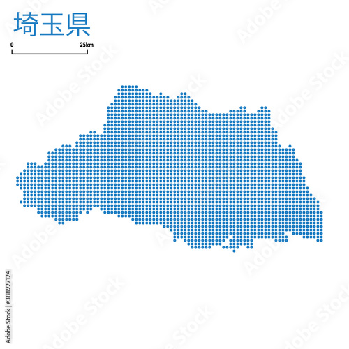 埼玉県 の詳細地図北関東地方 都道府県別ドット表現の地図のイラスト ベクターデータjapan Prefecture Map Vector De Stock Adobe Stock