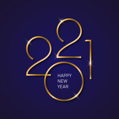 Wall Mural - 2021 New Year background with gold numbers. Festive premium design template for holiday greeting card