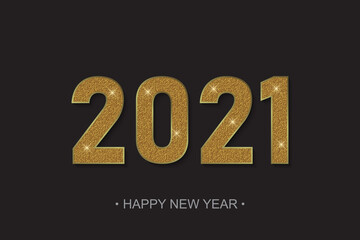 Wall Mural - 2021 New Year background with gold numbers. Festive premium design template