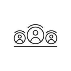 Poster - User group icon. Management business team leader sign. Social media, teamwork concept. Vector black icon.