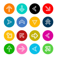 Sticker - Arrows in Colorful Circles - Vector Arrow Symbol Set Isolated