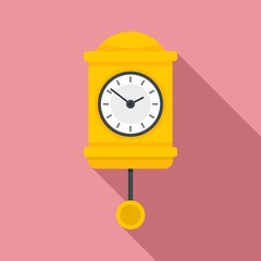 Poster - Time pendulum clock icon. Flat illustration of time pendulum clock vector icon for web design