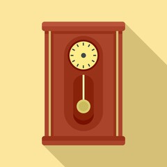 Poster - Home pendulum clock icon. Flat illustration of home pendulum clockvector icon for web design