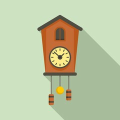 Poster - bird pendulum clock icon. flat illustration of bird pendulum clock vector icon for web design