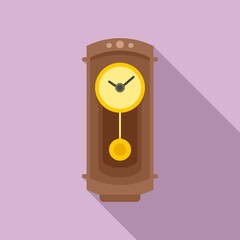 Poster - Classical pendulum clock icon. Flat illustration of classical pendulum clock vector icon for web design