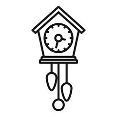 Poster - alarm pendulum clock icon. outline alarm pendulum clock vector icon for web design isolated on white
