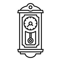 Poster - Home pendulum clock icon. Outline home pendulum clock vector icon for web design isolated on white background
